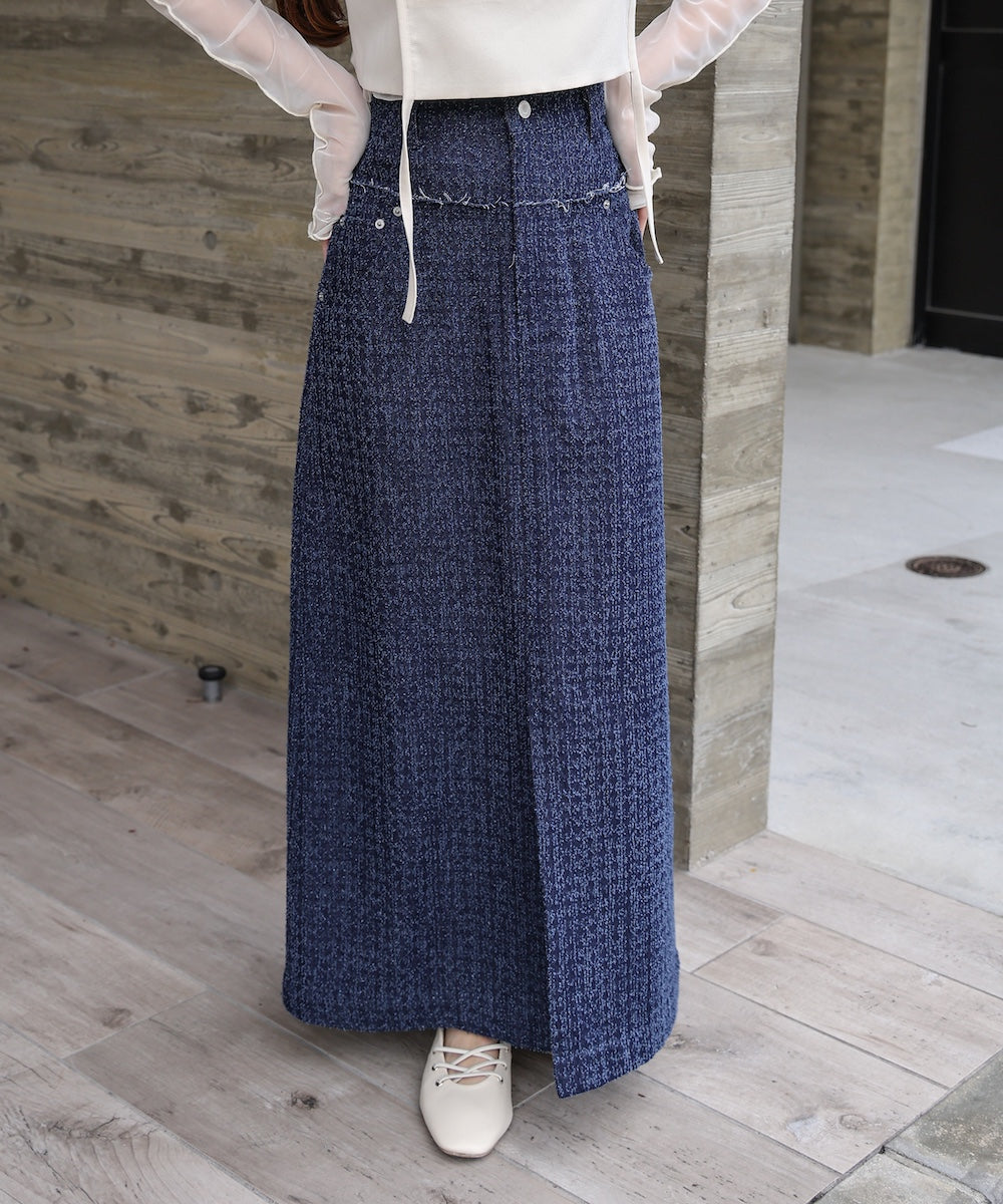 ドットダメージデニムスカート