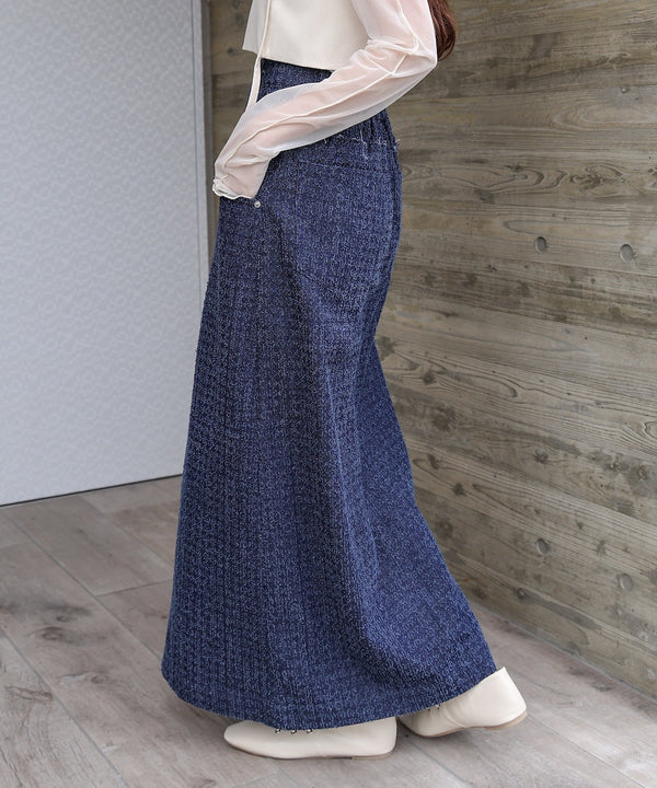 ドットダメージデニムスカート