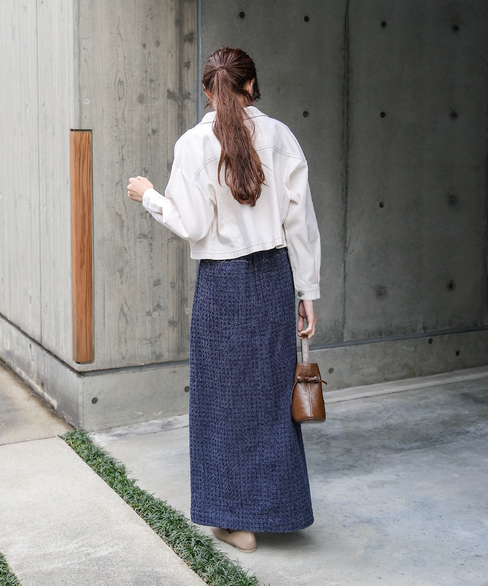 ドットダメージデニムスカート