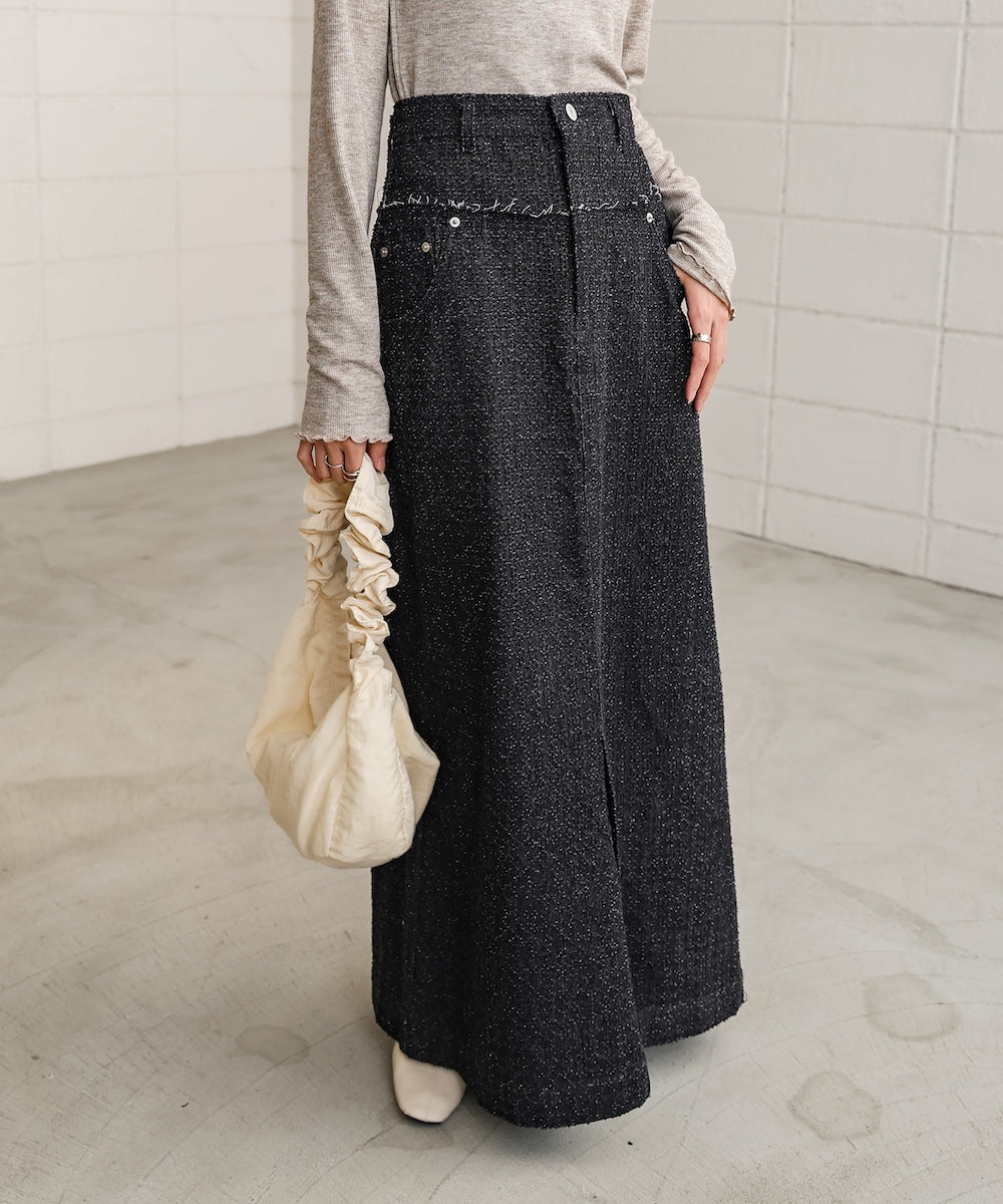 ドットダメージデニムスカート