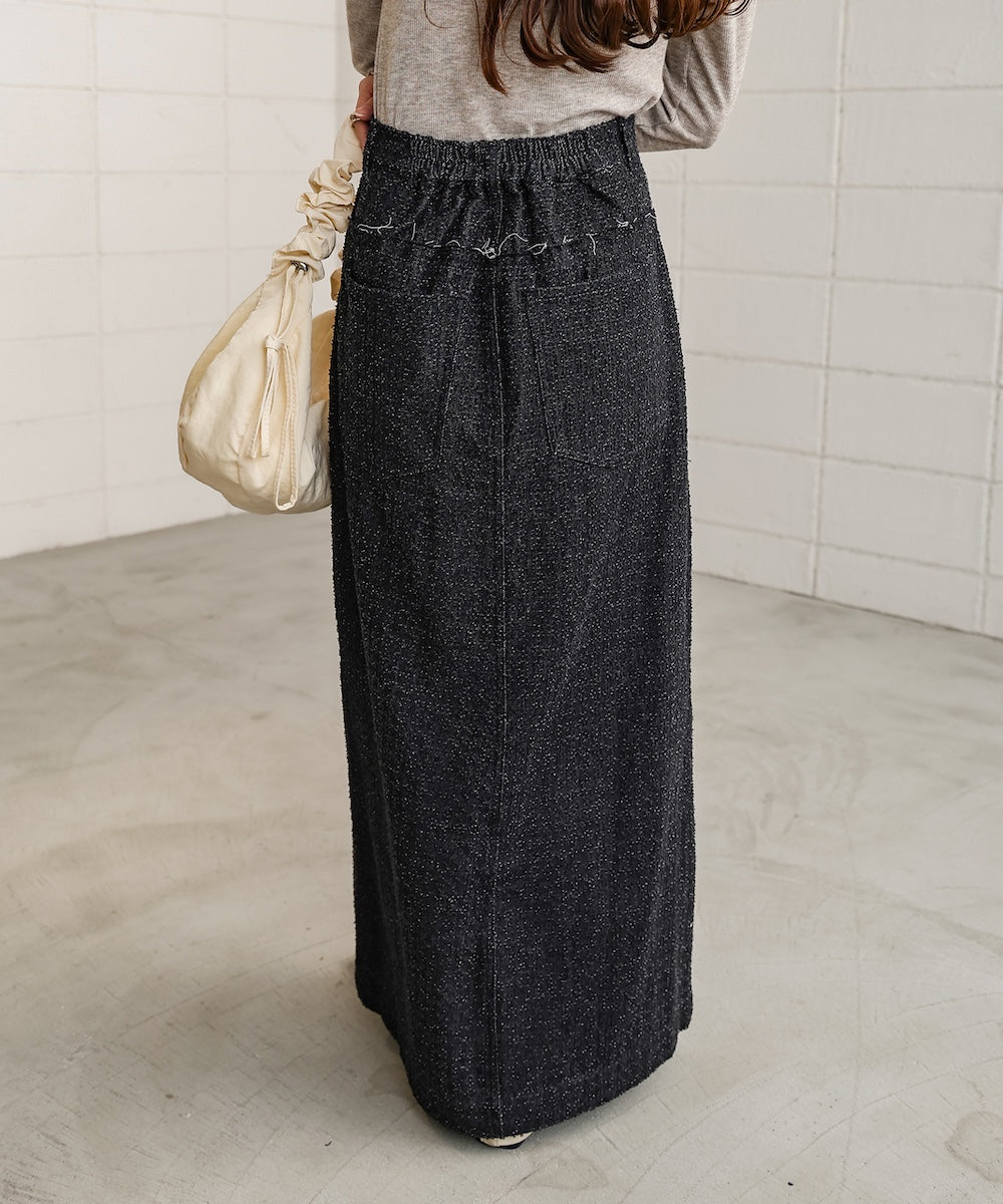 ドットダメージデニムスカート