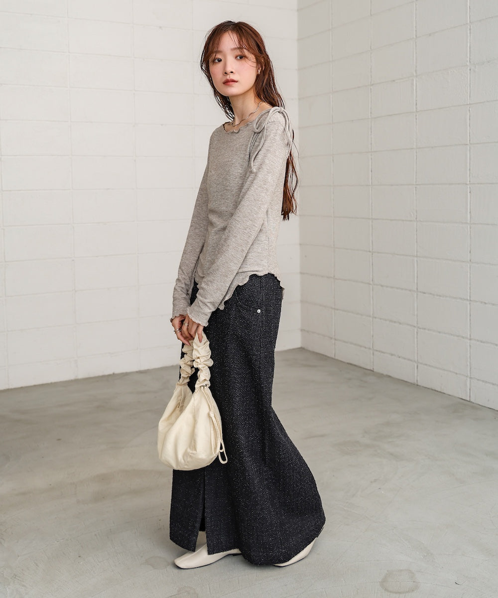 ドットダメージデニムスカート