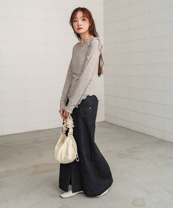 ドットダメージデニムスカート