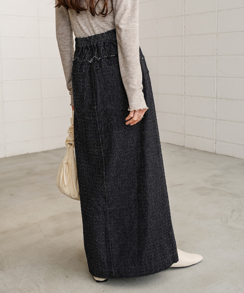 ドットダメージデニムスカート