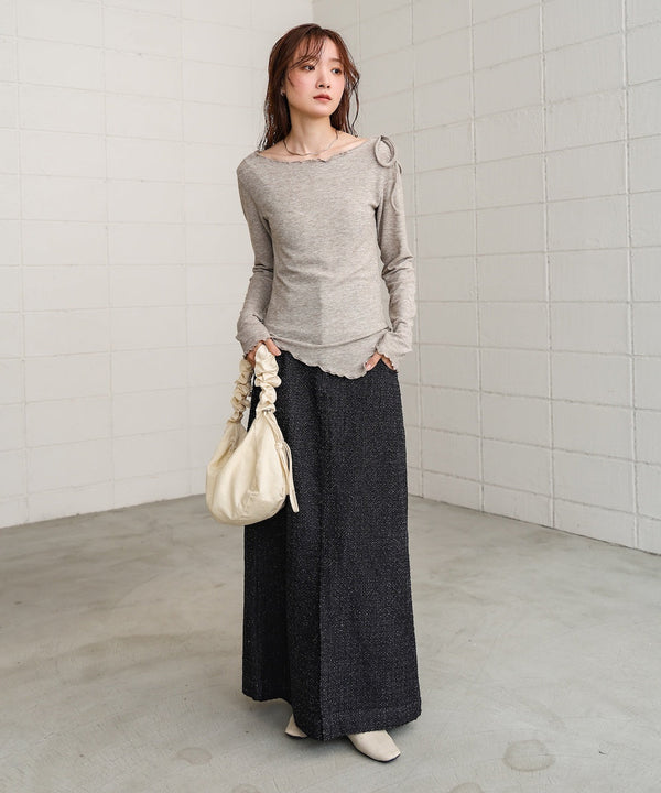 ドットダメージデニムスカート