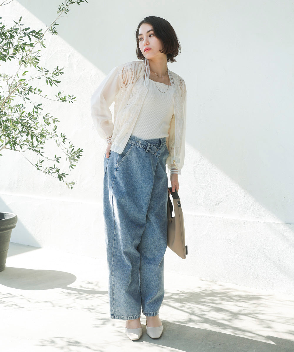 【WEB限定】カップ付リブバッククロスキャミ