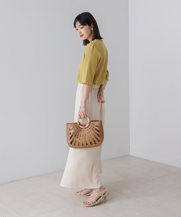 5分袖リブTシャツ
