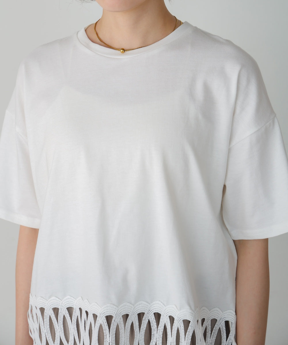 【WEB限定】裾レースミディアムＴシャツ［8/8発送予定］