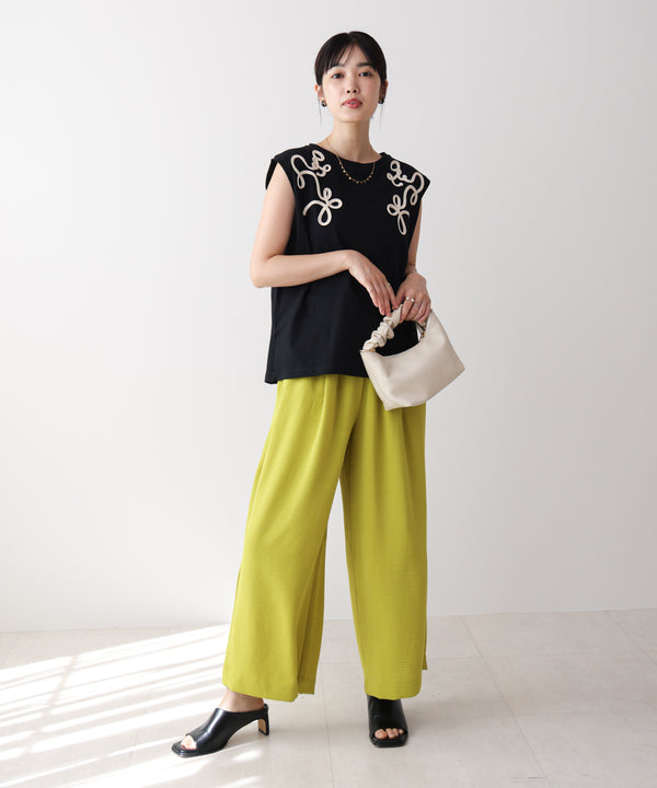 【WEB限定】コード刺しゅうフレンチＴシャツ
