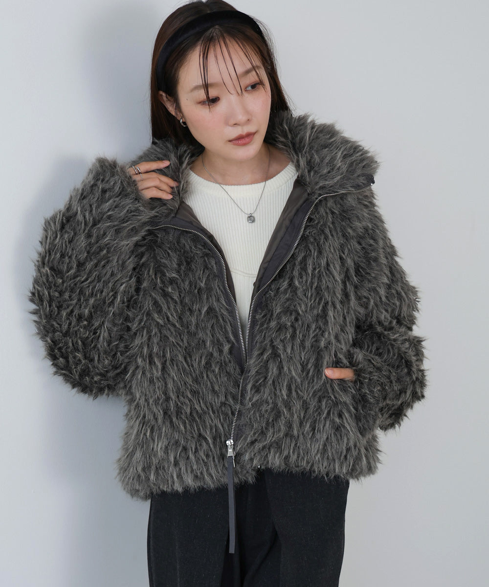 ミックスシープスタンドブルゾン