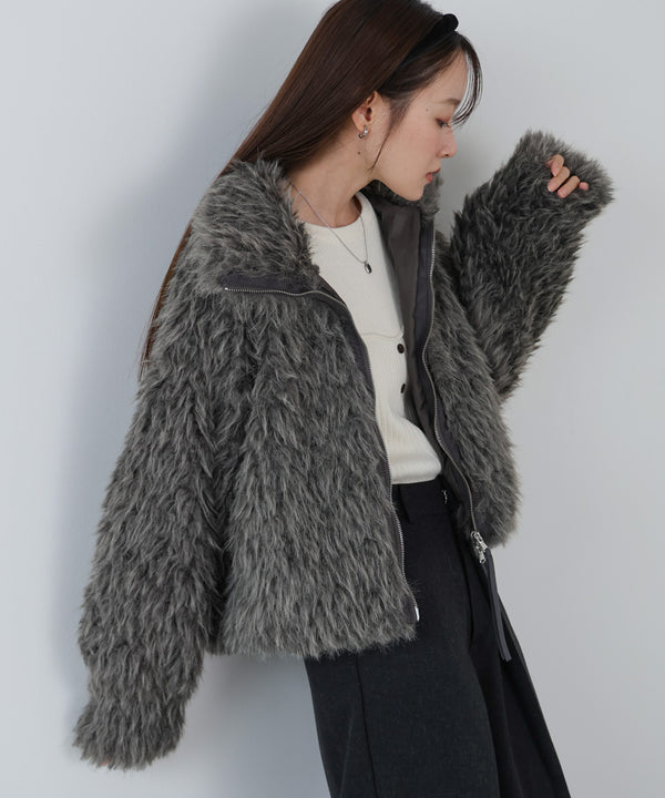 ミックスシープスタンドブルゾン