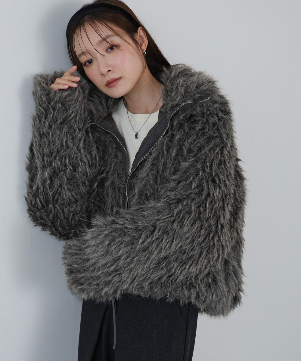 ミックスシープスタンドブルゾン