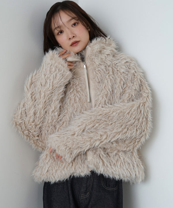 ミックスシープスタンドブルゾン