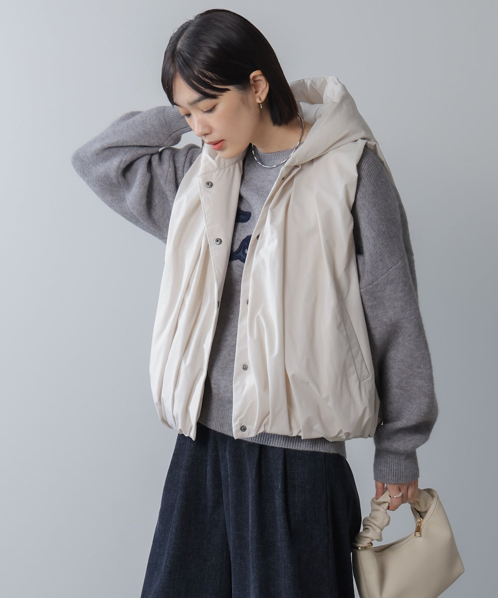 裾バルーンダウンベスト