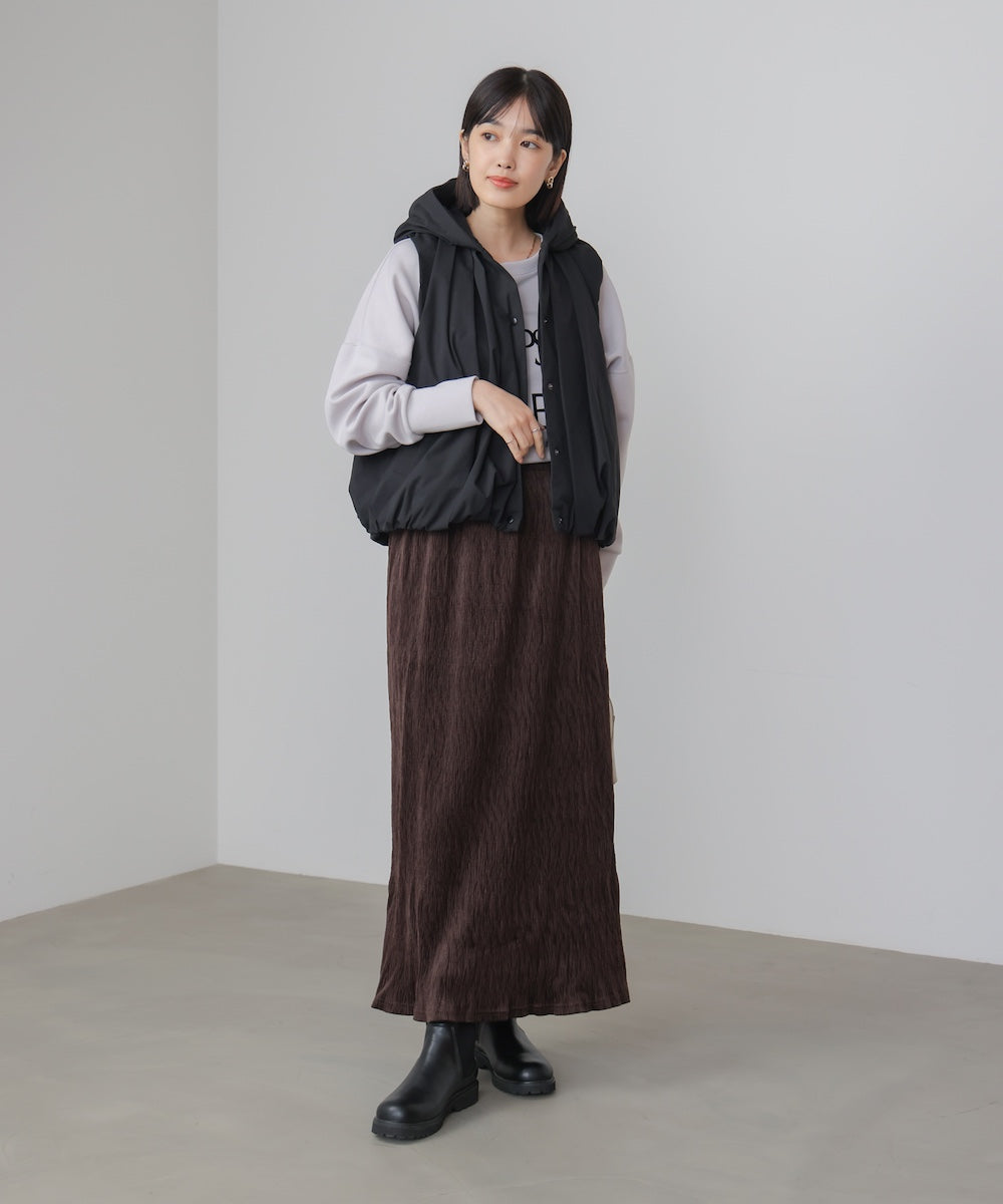 裾バルーンダウンベスト