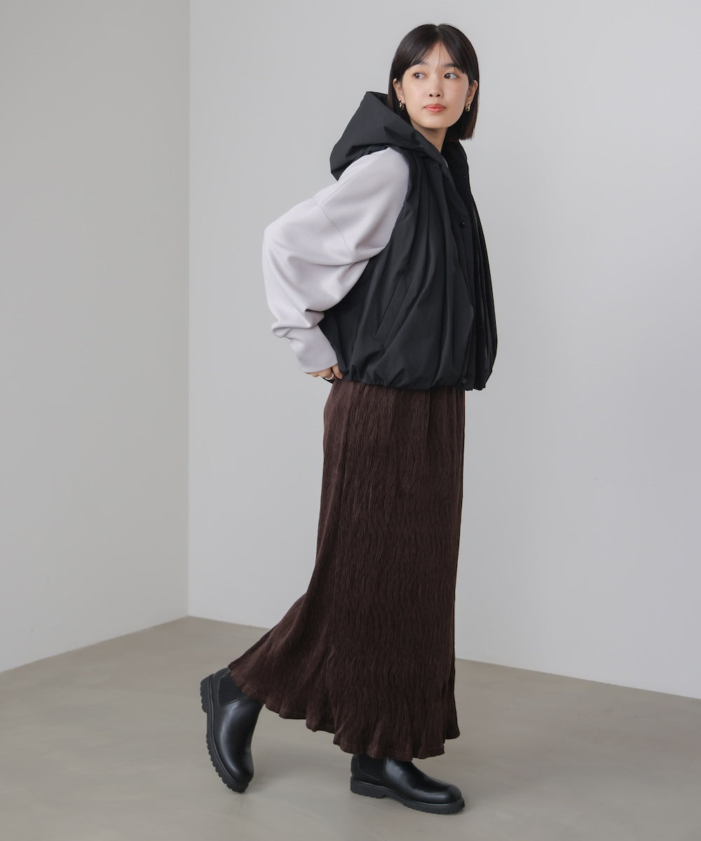 裾バルーンダウンベスト