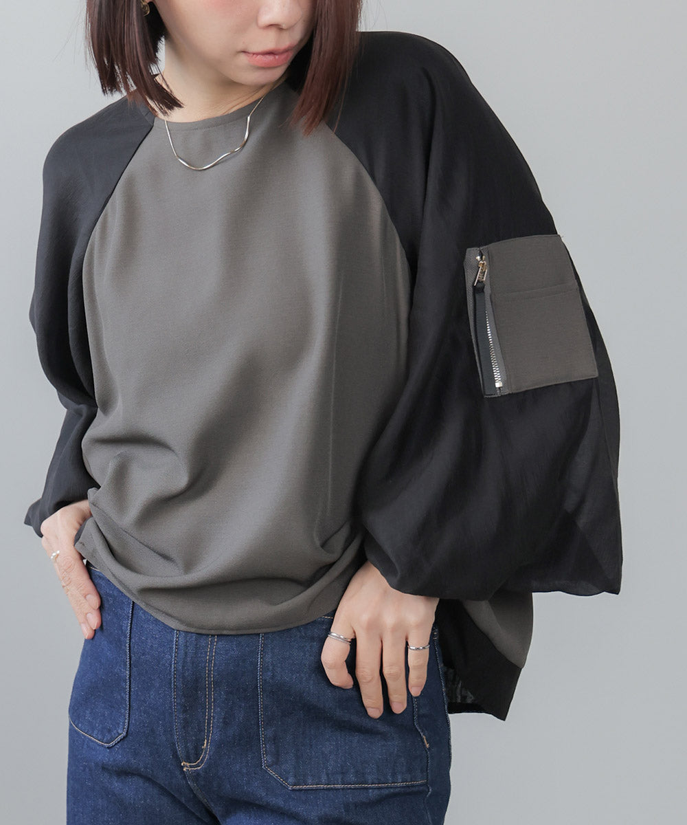 バルーンスリーブドッキングプルオーバー