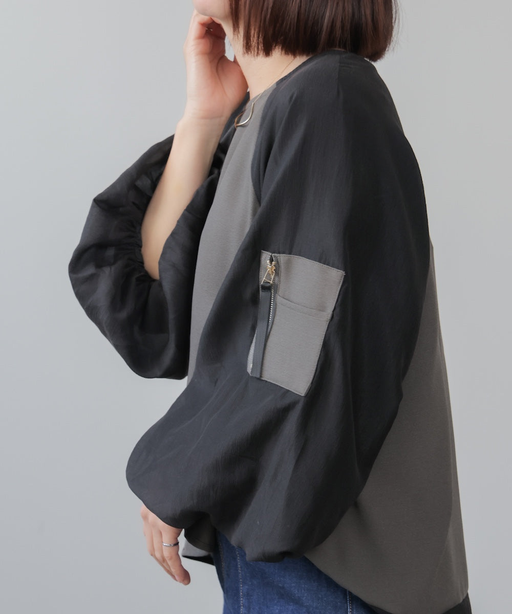 バルーンスリーブドッキングプルオーバー