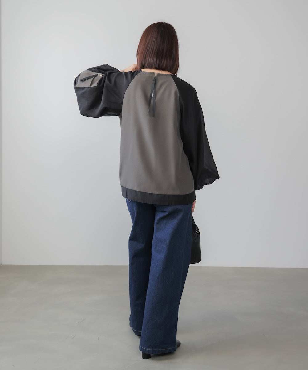 バルーンスリーブドッキングプルオーバー