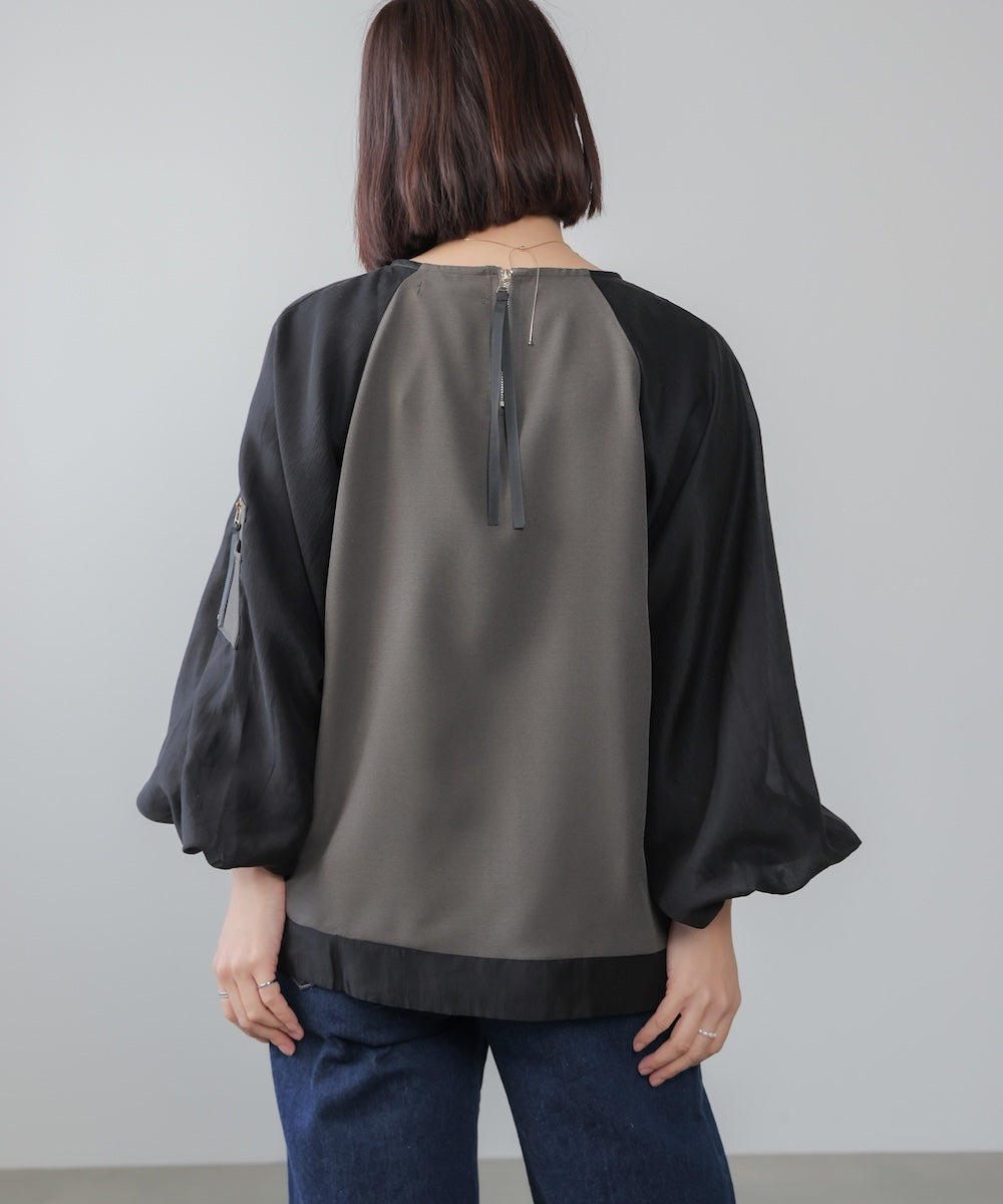 バルーンスリーブドッキングプルオーバー