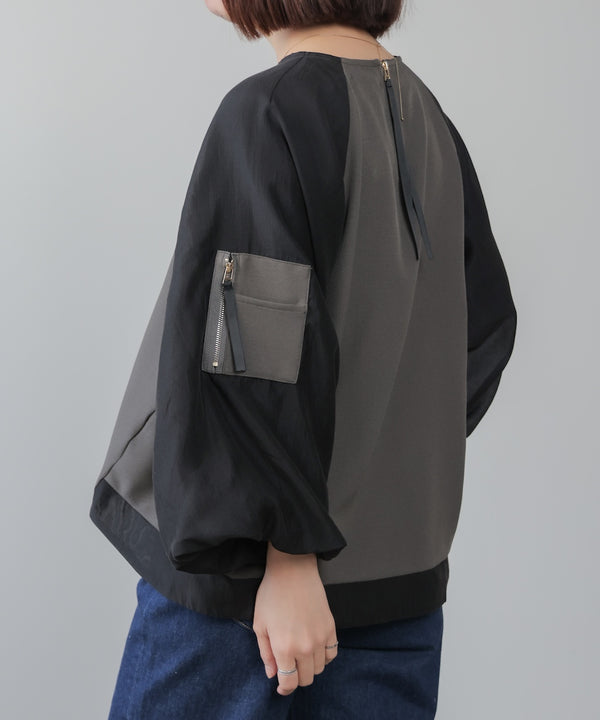 バルーンスリーブドッキングプルオーバー