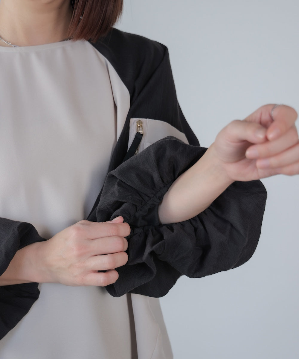 バルーンスリーブドッキングプルオーバー