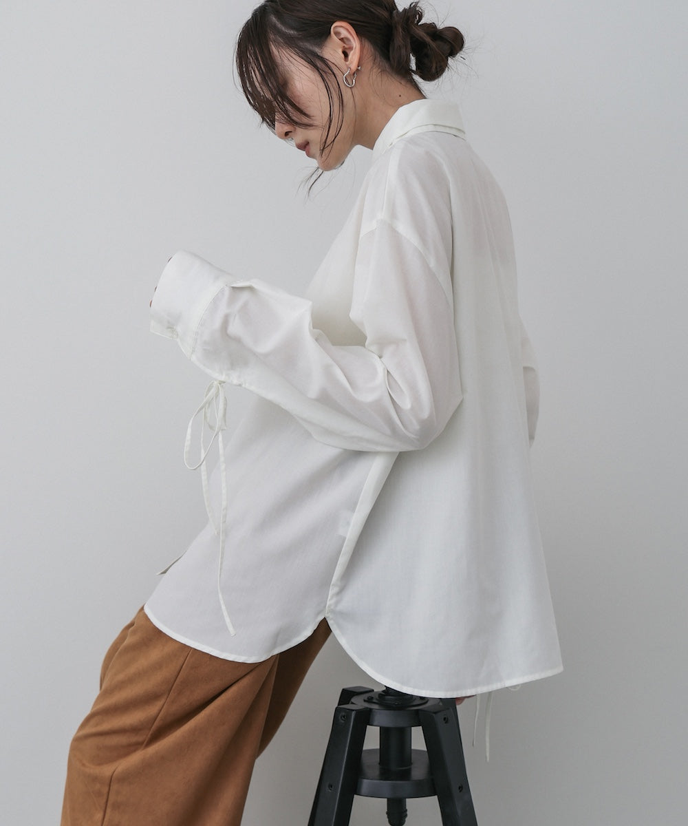 ダブルカラー袖リボンシャツ