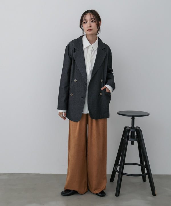 ダブルカラー袖リボンシャツ