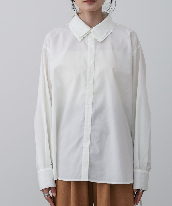 ダブルカラー袖リボンシャツ