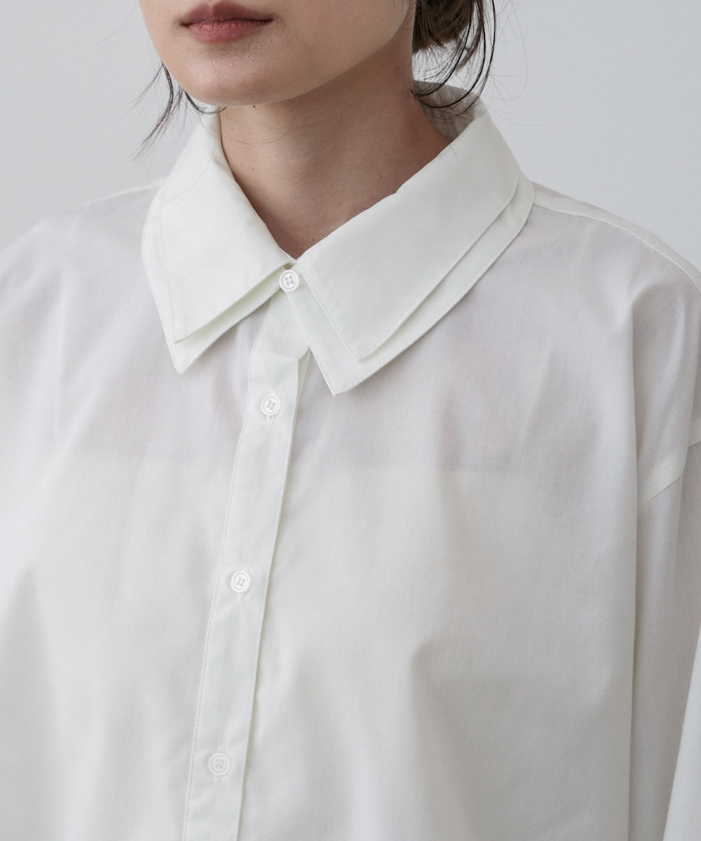 ダブルカラー袖リボンシャツ