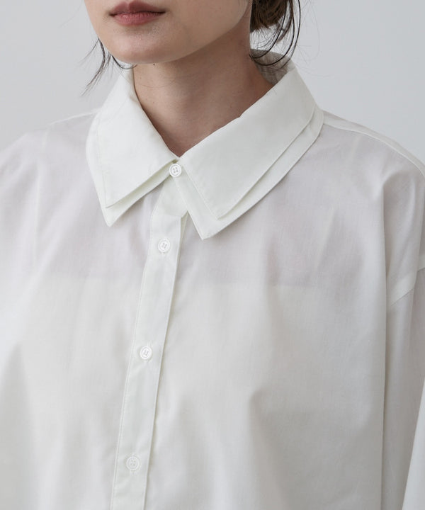 ダブルカラー袖リボンシャツ