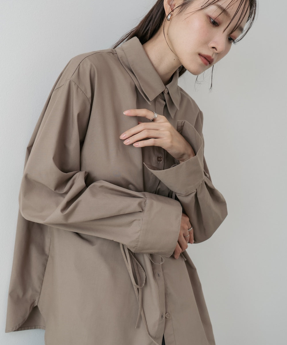 ダブルカラー袖リボンシャツ