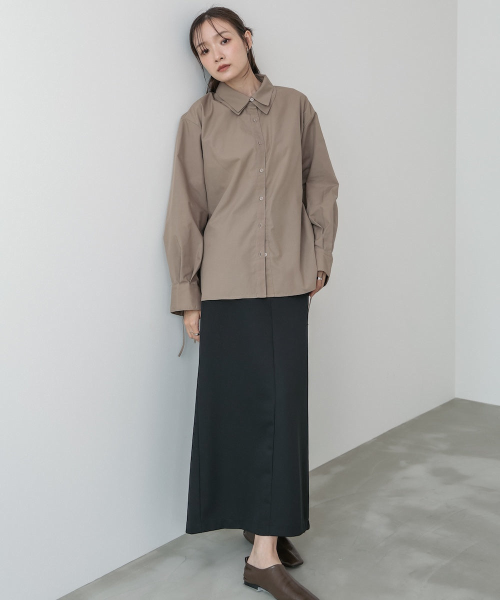 ダブルカラー袖リボンシャツ