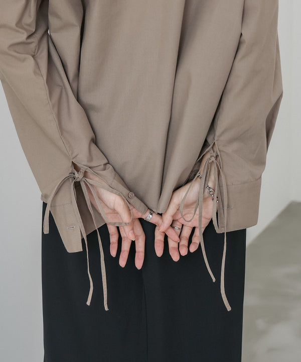 ダブルカラー袖リボンシャツ