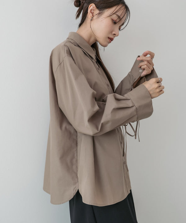 ダブルカラー袖リボンシャツ