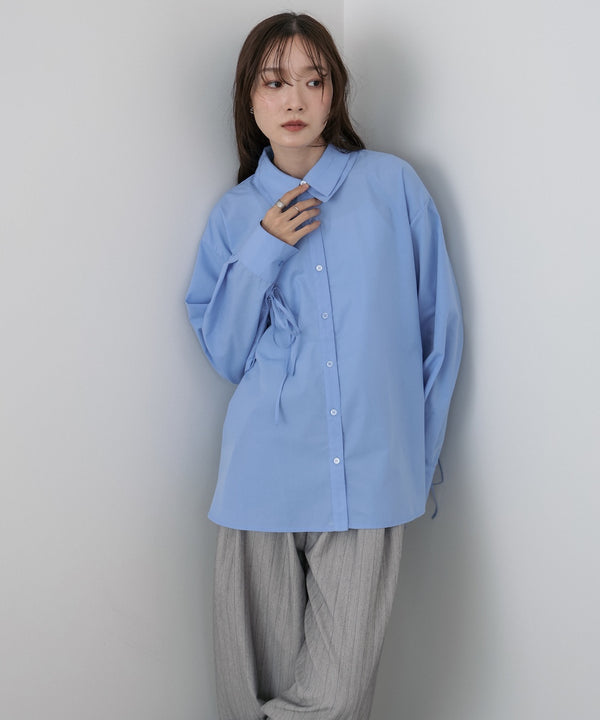 ダブルカラー袖リボンシャツ