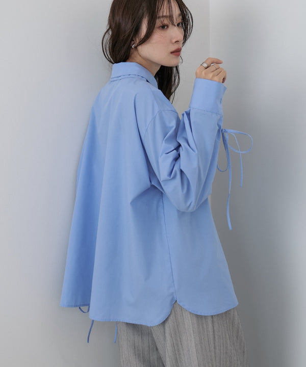 ダブルカラー袖リボンシャツ