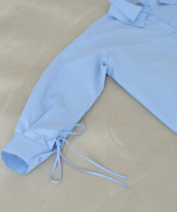 ダブルカラー袖リボンシャツ