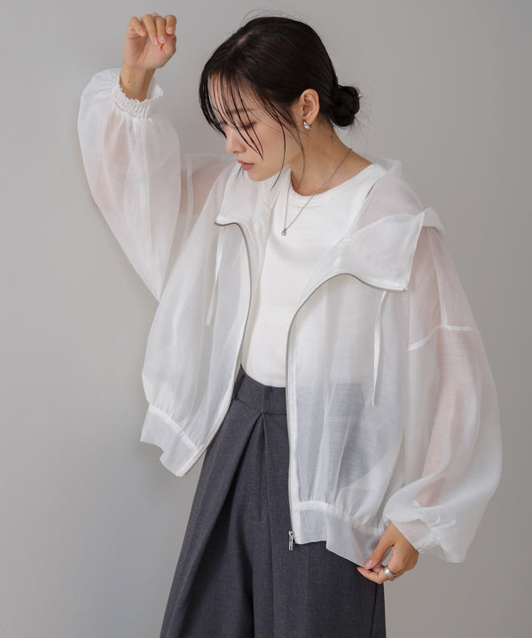 フード付きシアーパーカー