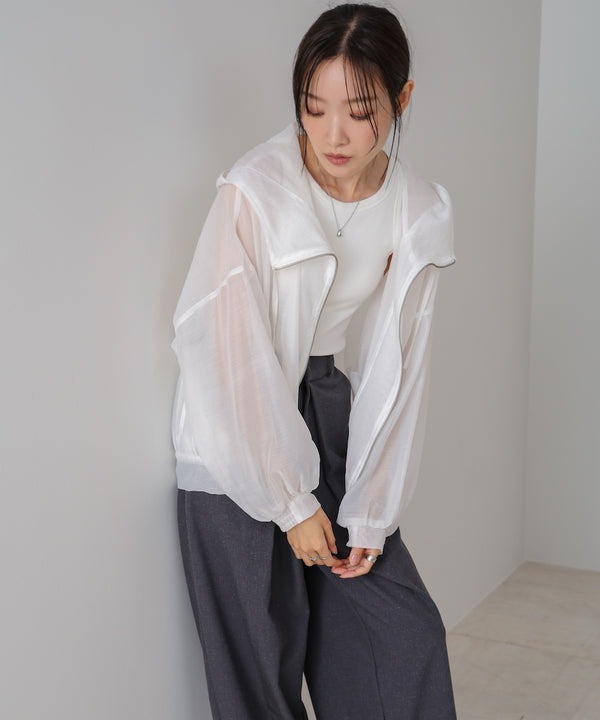 フード付きシアーパーカー