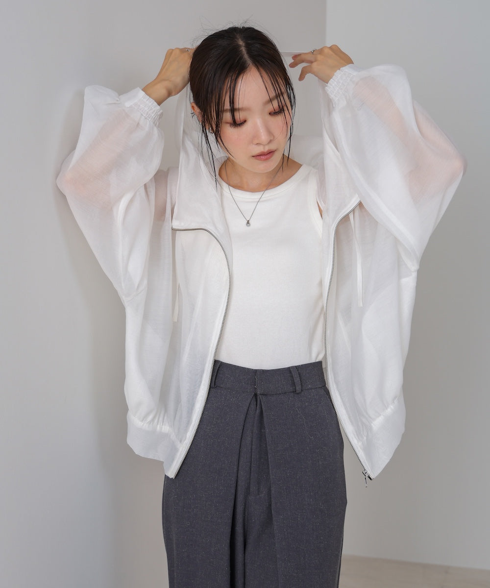 フード付きシアーパーカー