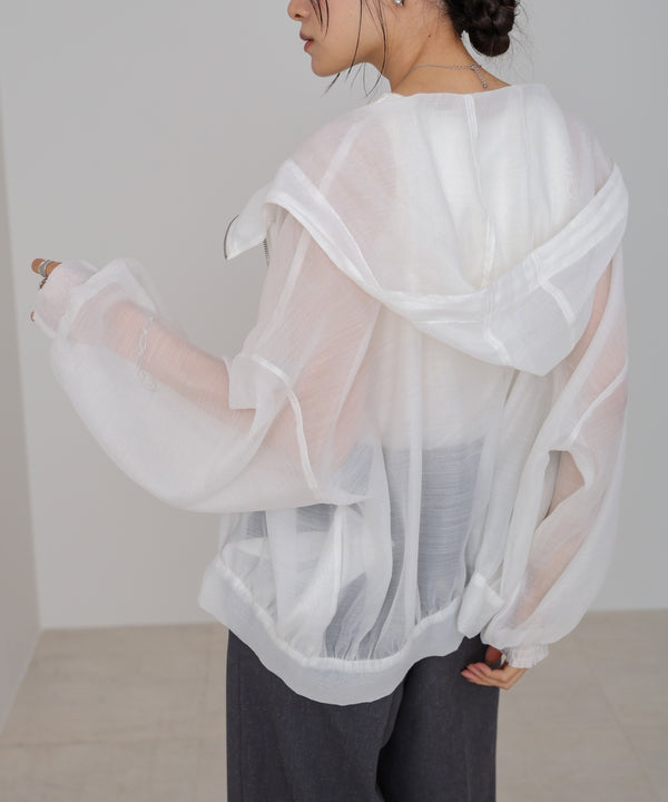 フード付きシアーパーカー