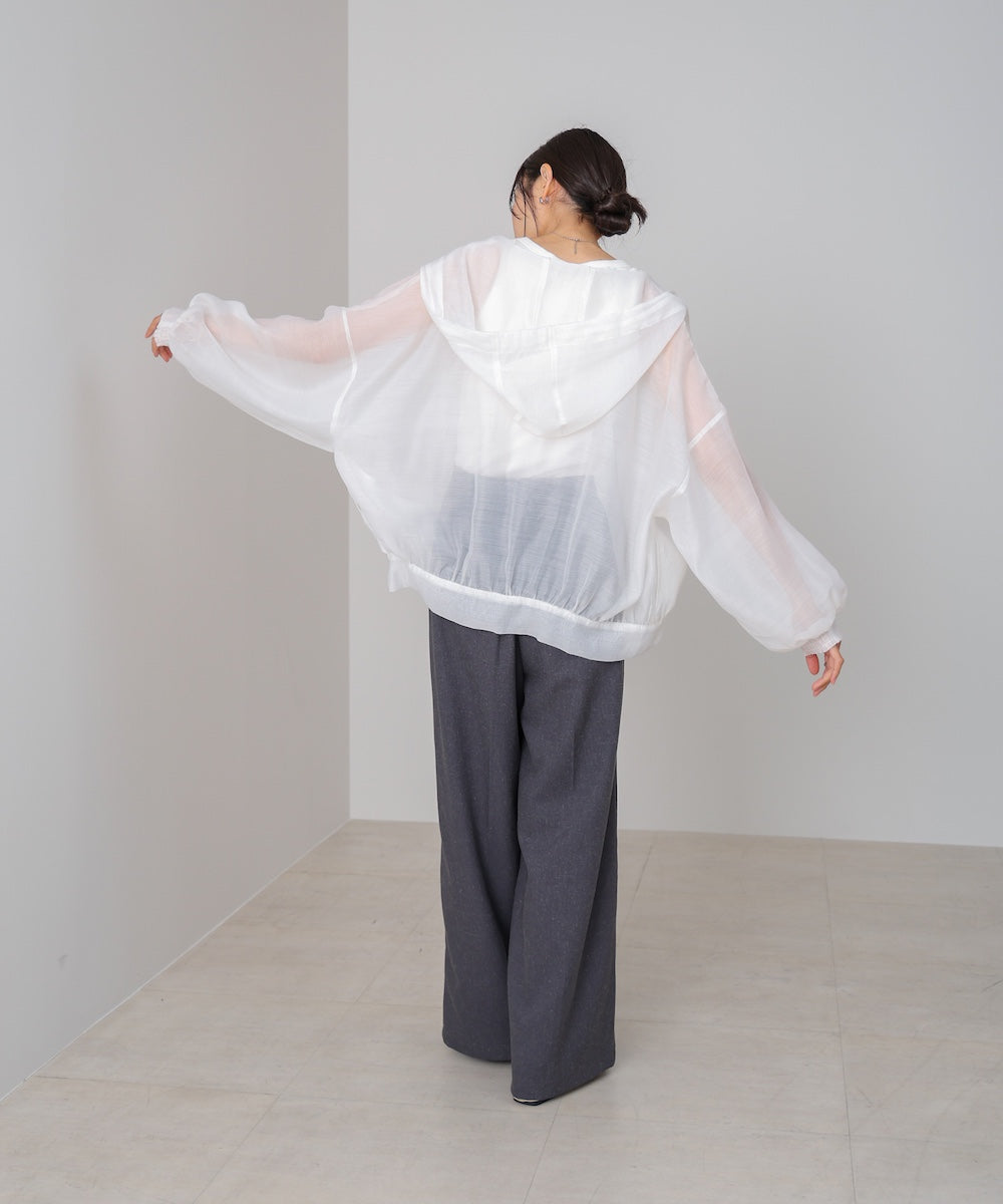 フード付きシアーパーカー