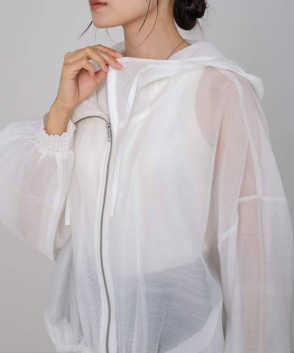 フード付きシアーパーカー