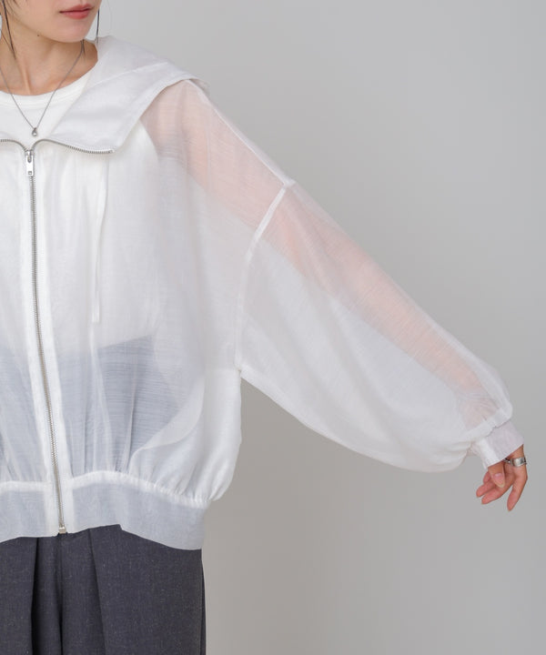 フード付きシアーパーカー