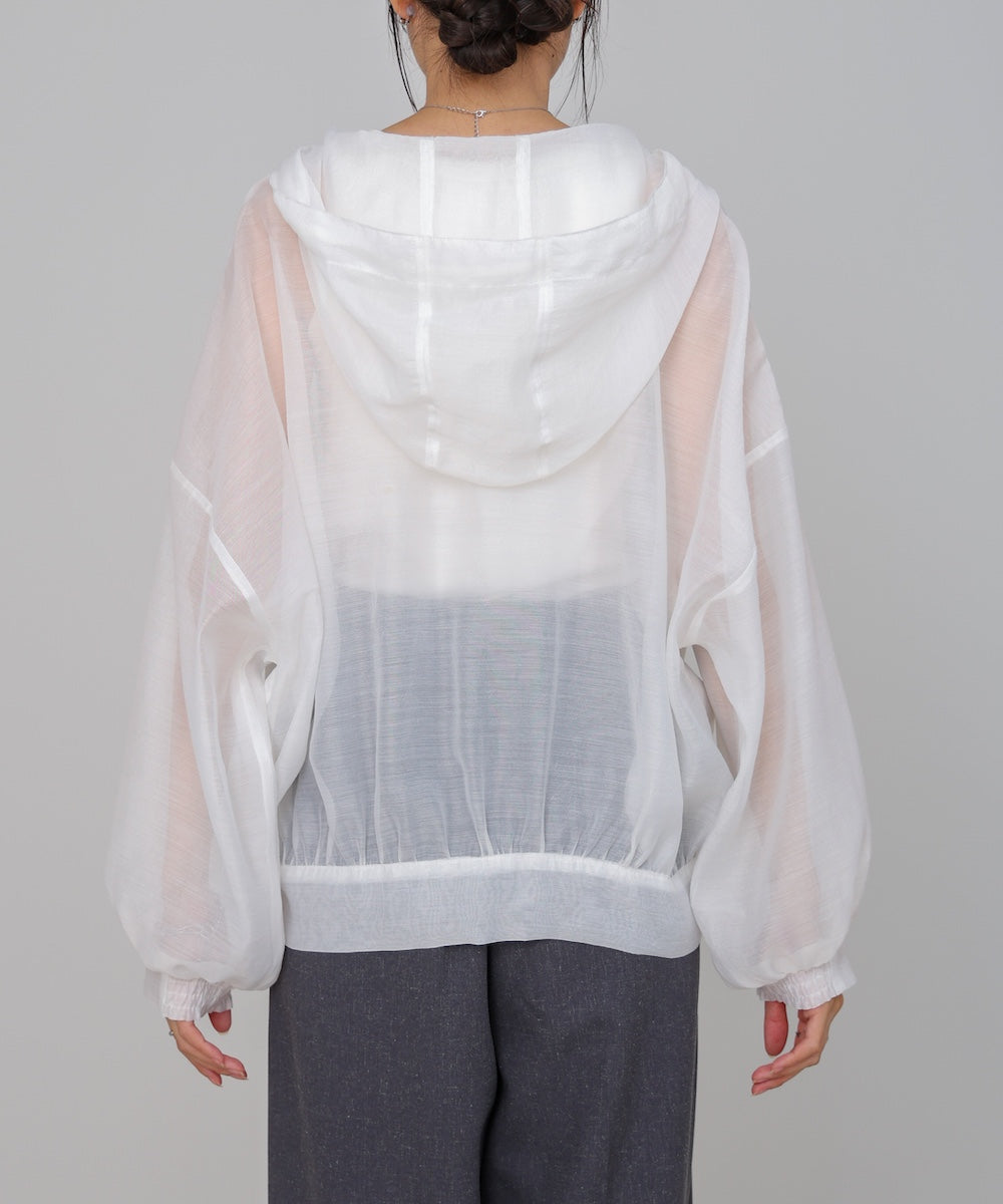 フード付きシアーパーカー