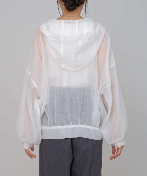 フード付きシアーパーカー