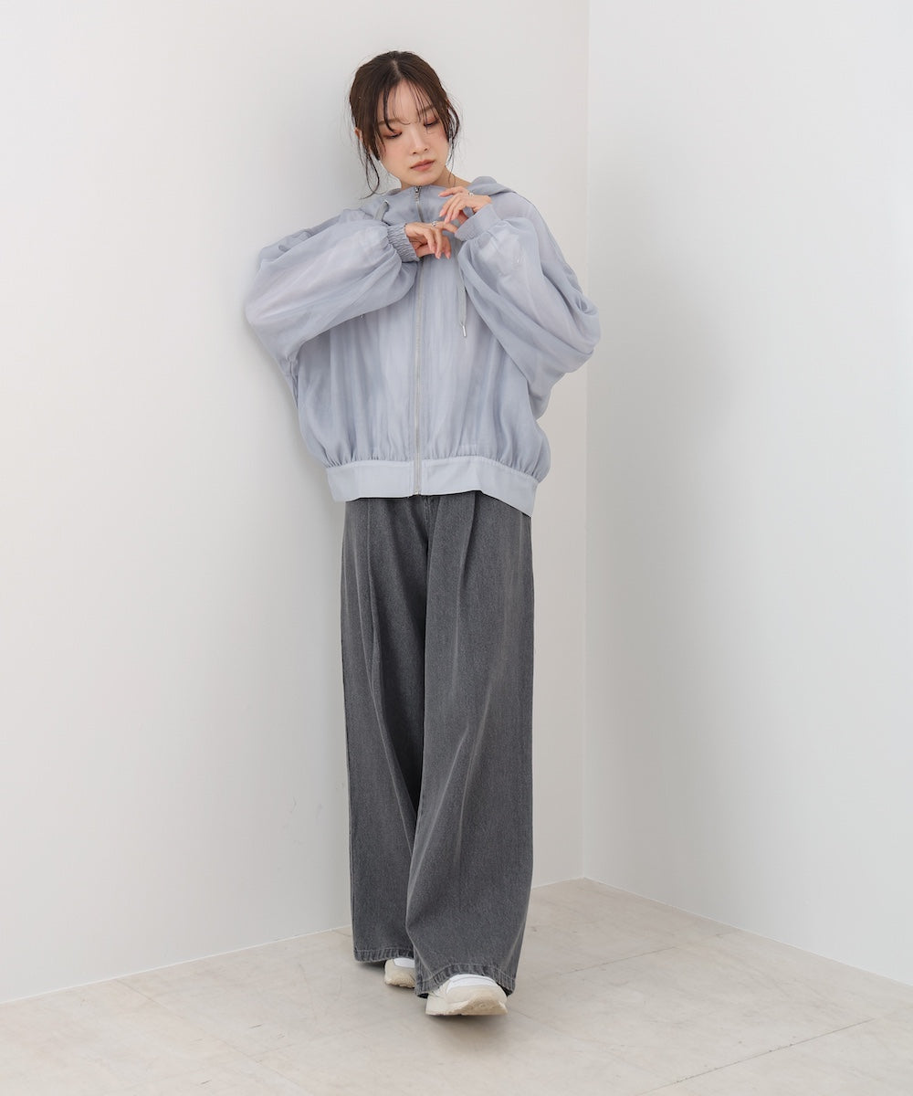 フード付きシアーパーカー