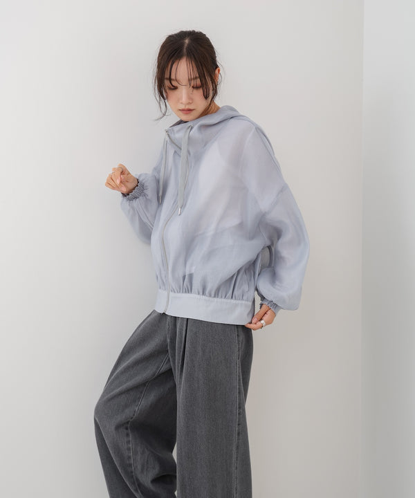 フード付きシアーパーカー
