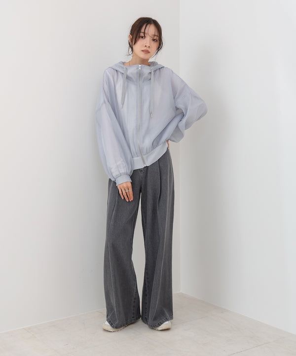 フード付きシアーパーカー